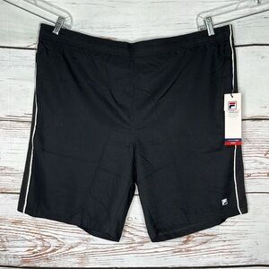 Fila NWT Size XL Black - White Stripe PerformaFresh Athletic Tennis Shorts